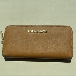 Michael Kors Brown Zip-Around Wallet